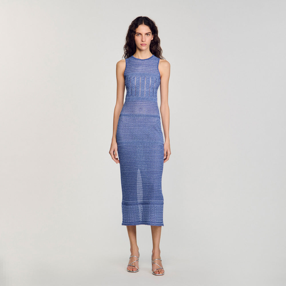 Knit midi dress Royal Blue Sandro Women