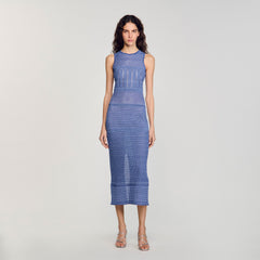Knit midi dress Royal Blue Sandro Women