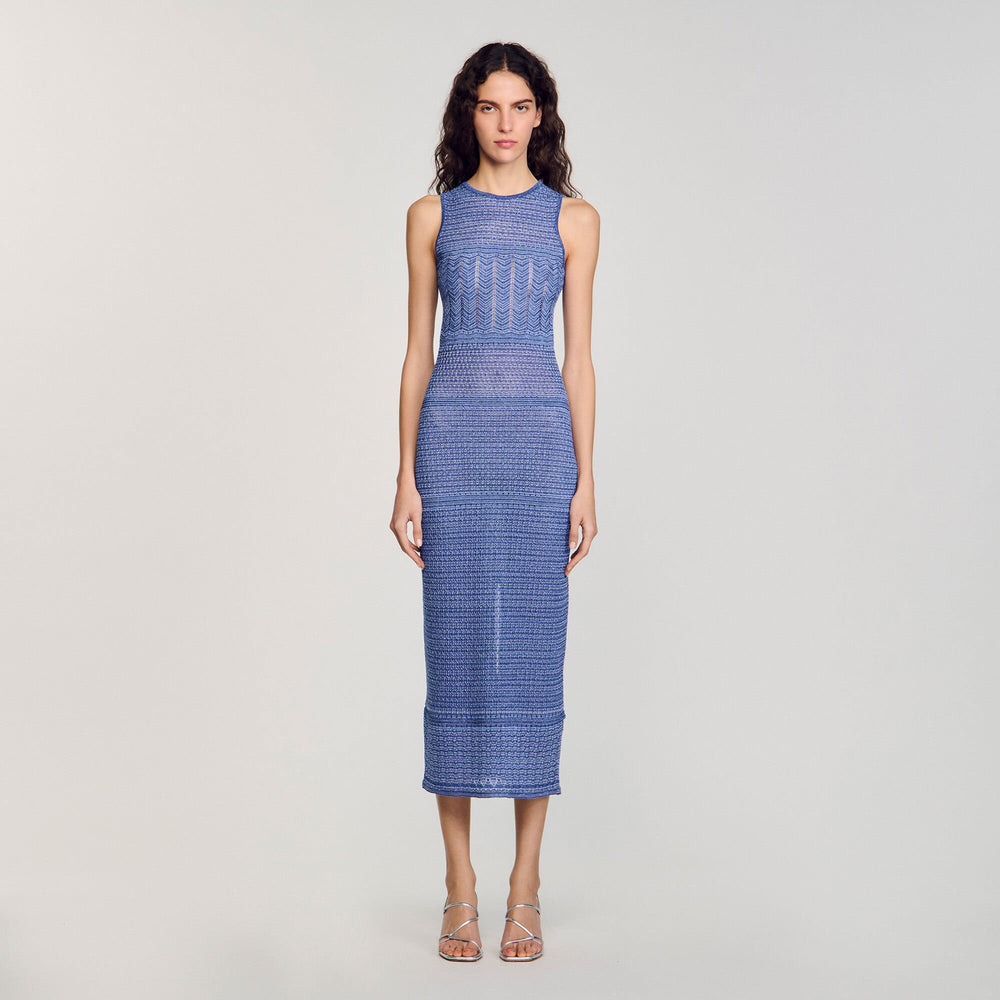 Knit midi dress Royal Blue Sandro Women