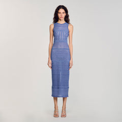 Knit midi dress Royal Blue Sandro Women