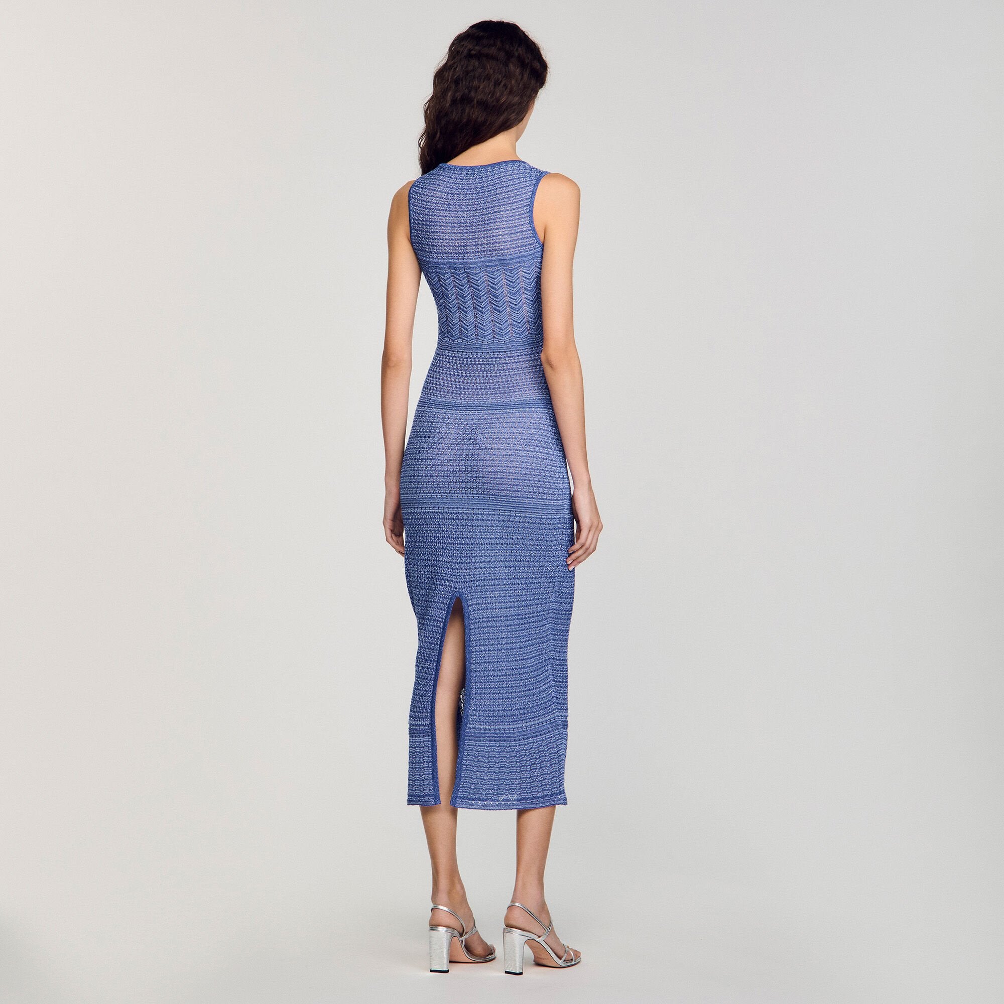 Knit midi dress Royal Blue Sandro Women