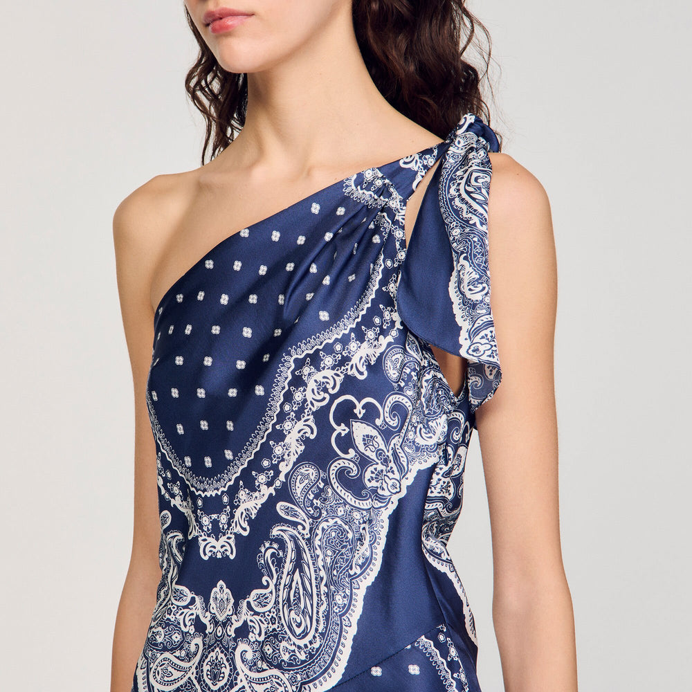 Bandana-print maxi dress Blu / White Sandro Women