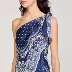 Bandana-print maxi dress Blu / White Sandro Women