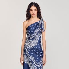 Bandana-print maxi dress Blu / White Sandro Women