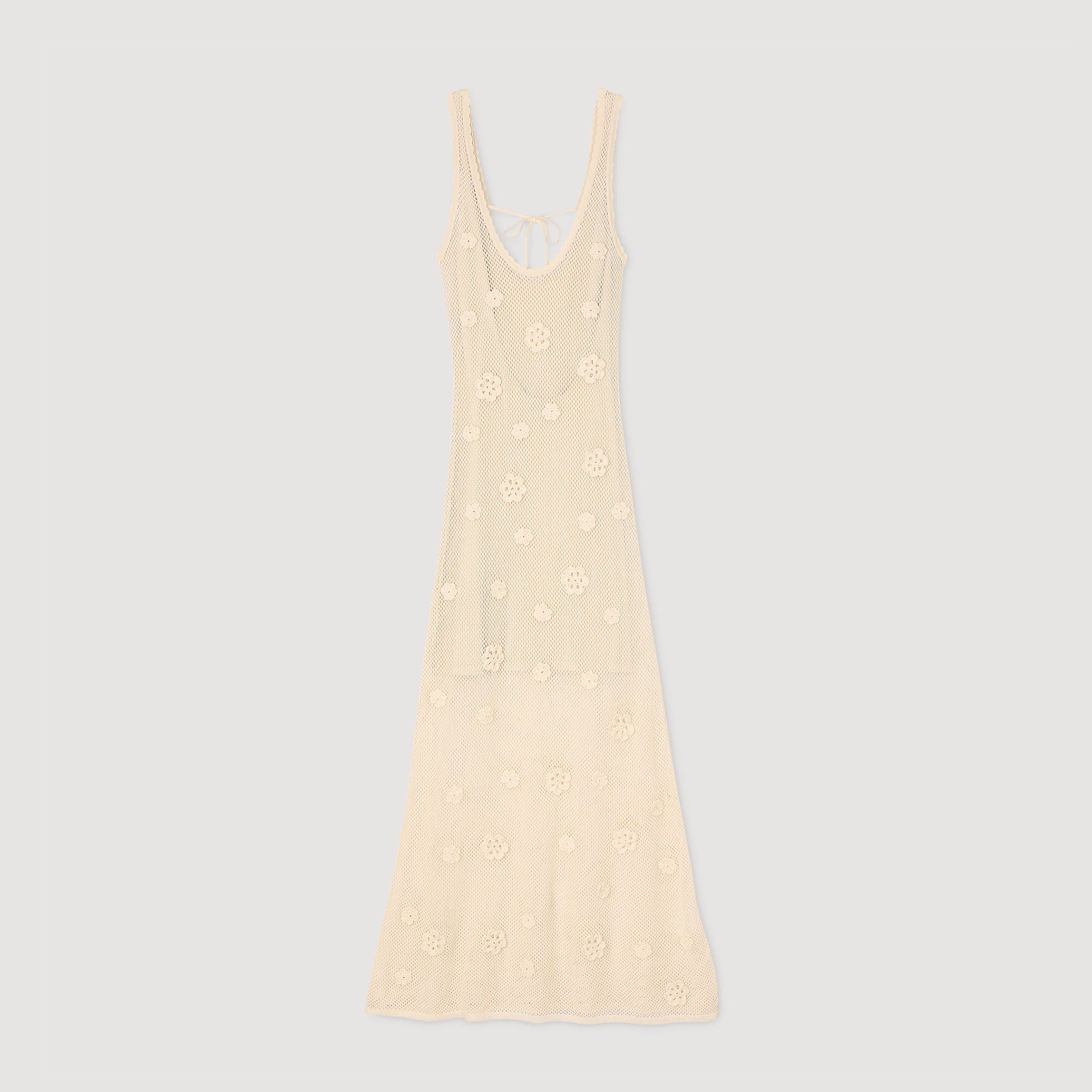 Knit maxi dress Ecru Sandro Women