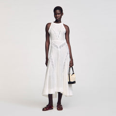 Lace trim maxi dress White Sandro Women