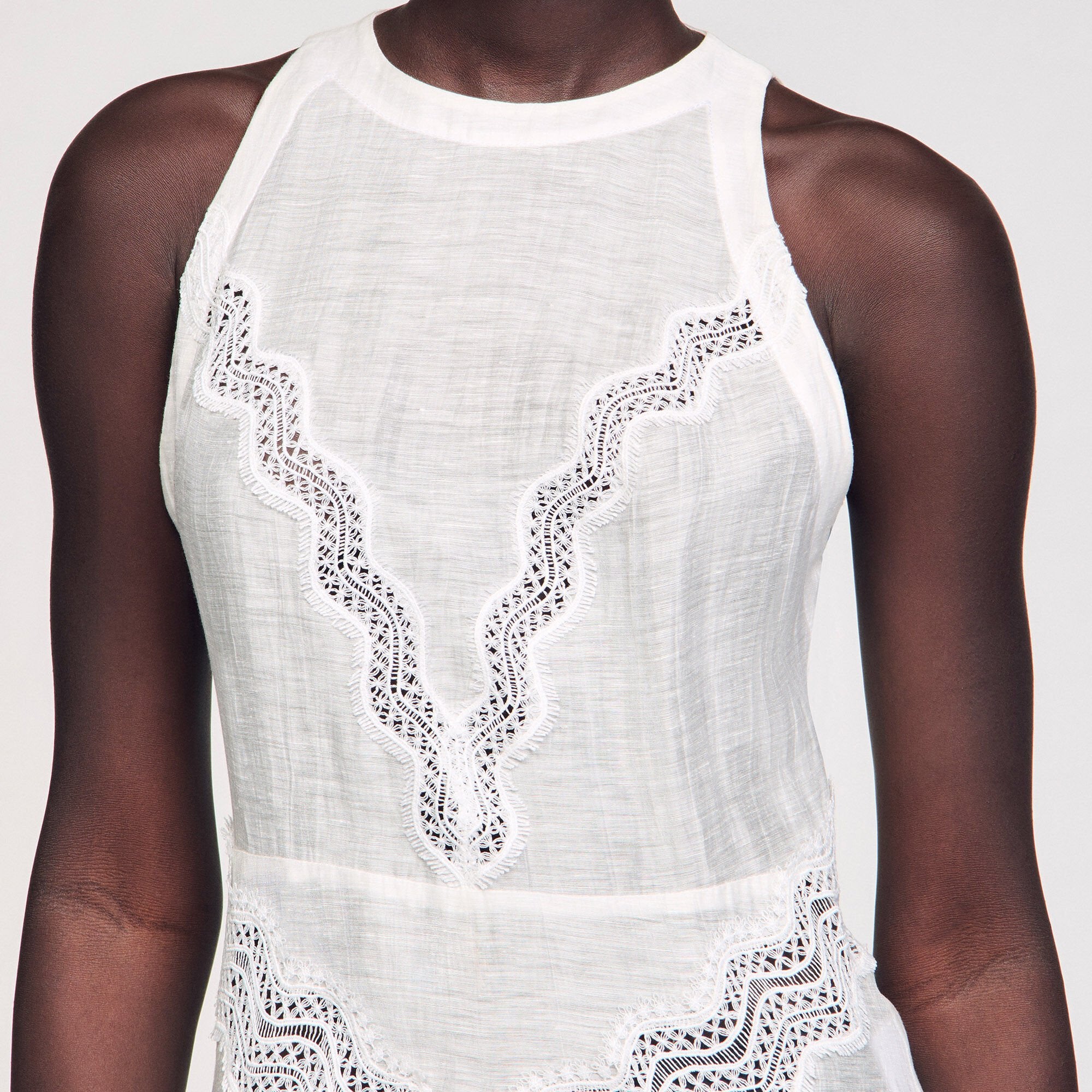 Lace trim maxi dress White Sandro Women