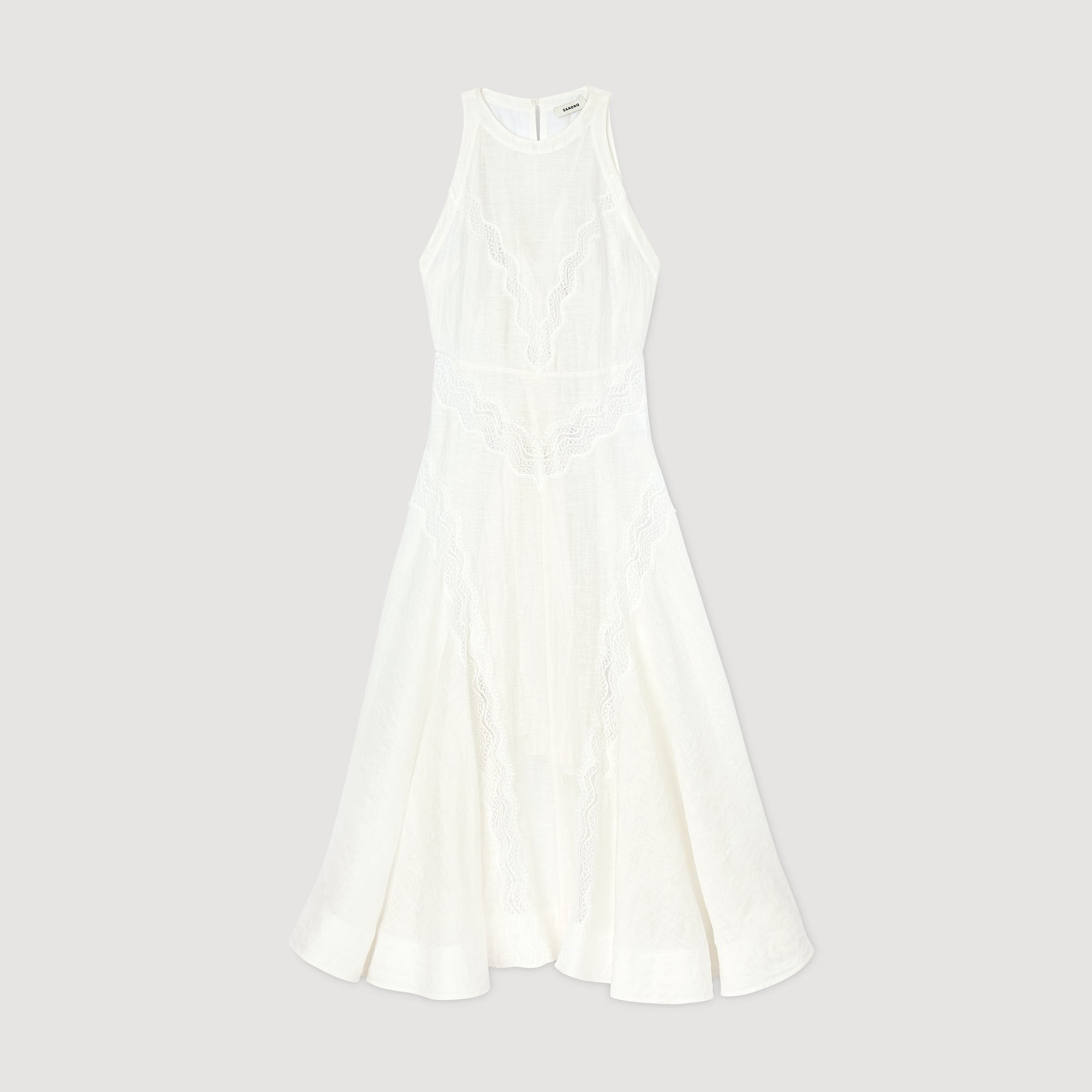 Lace trim maxi dress White Sandro Women