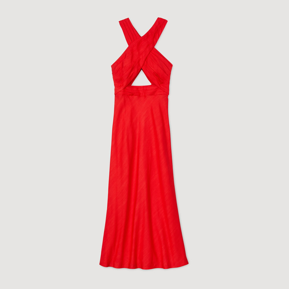 Maxi wraparound dress Red Sandro Women