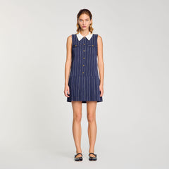 Mini striped dress Navy / Ecru Sandro Women