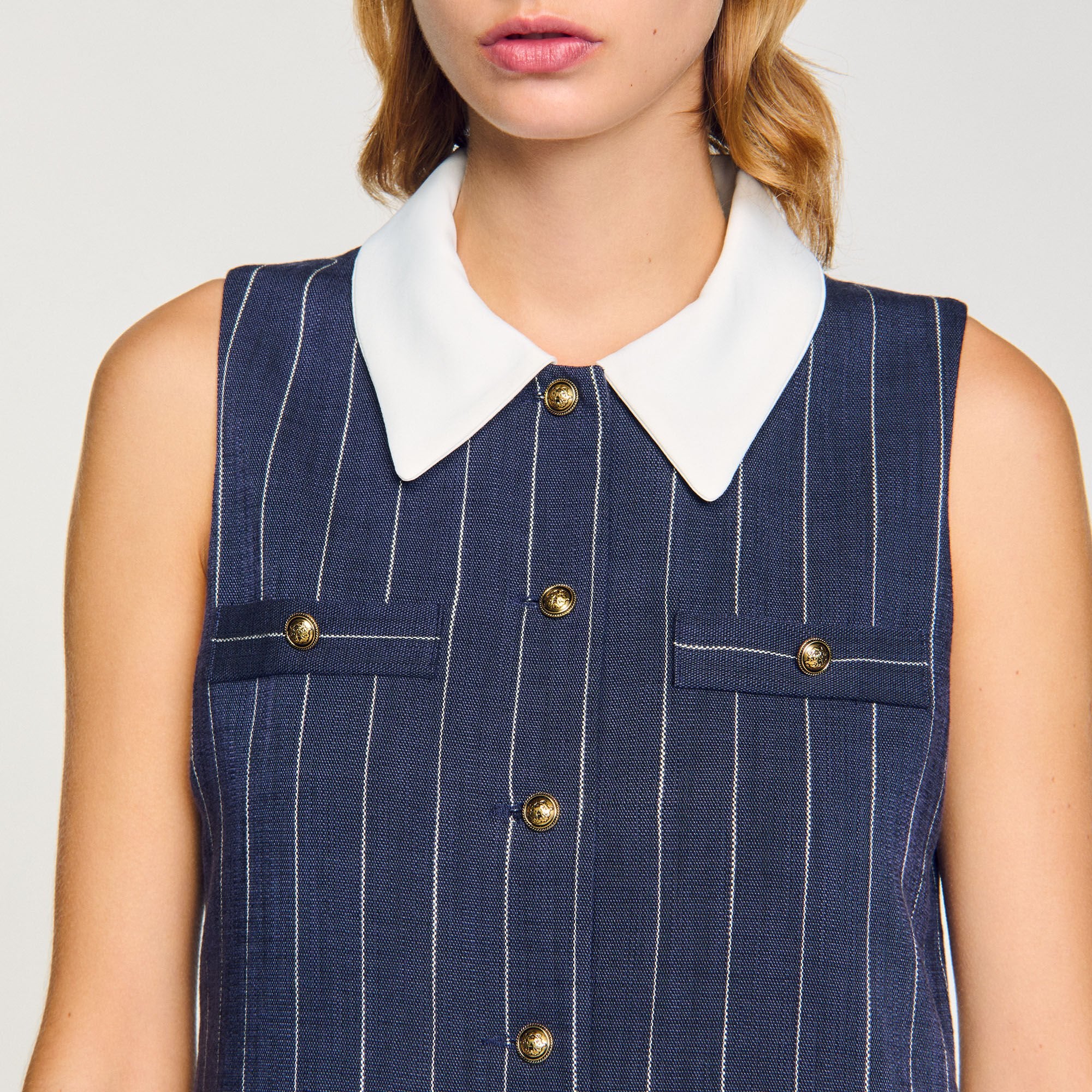 Mini striped dress Navy / Ecru Sandro Women