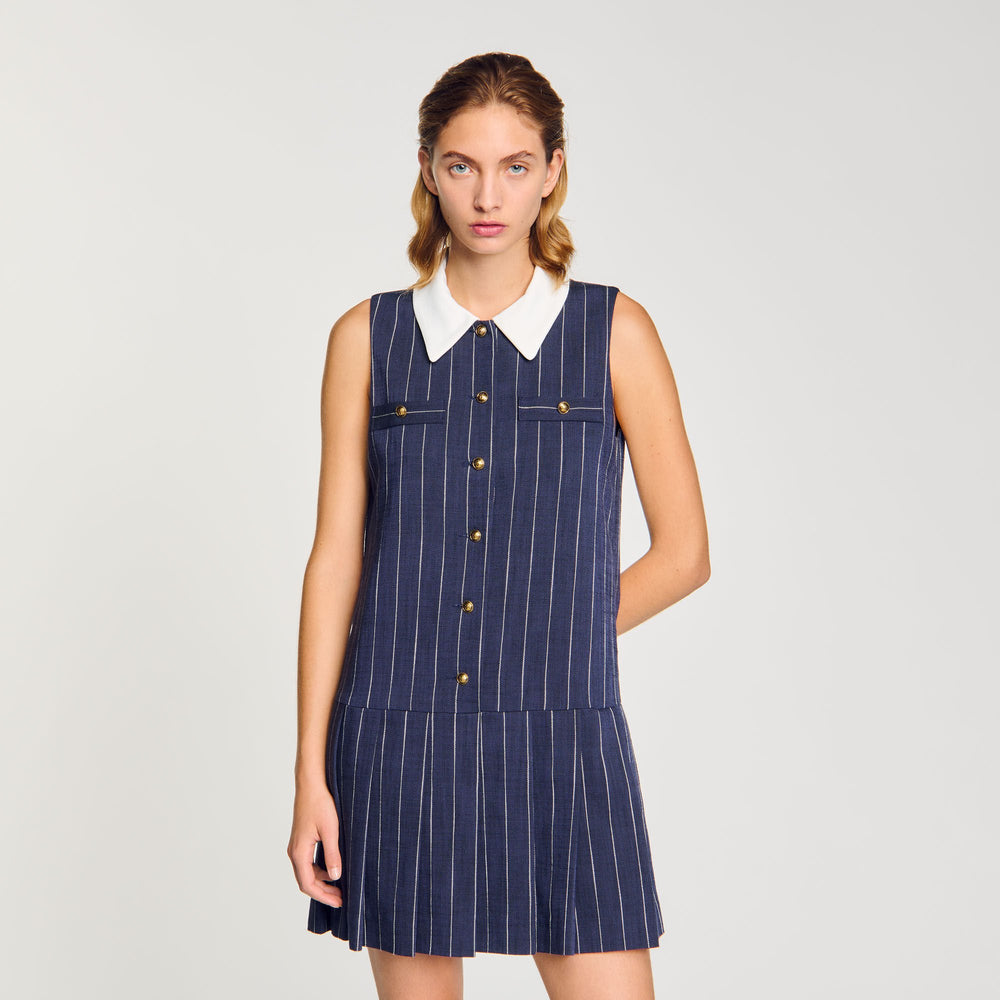 Mini striped dress Navy / Ecru Sandro Women