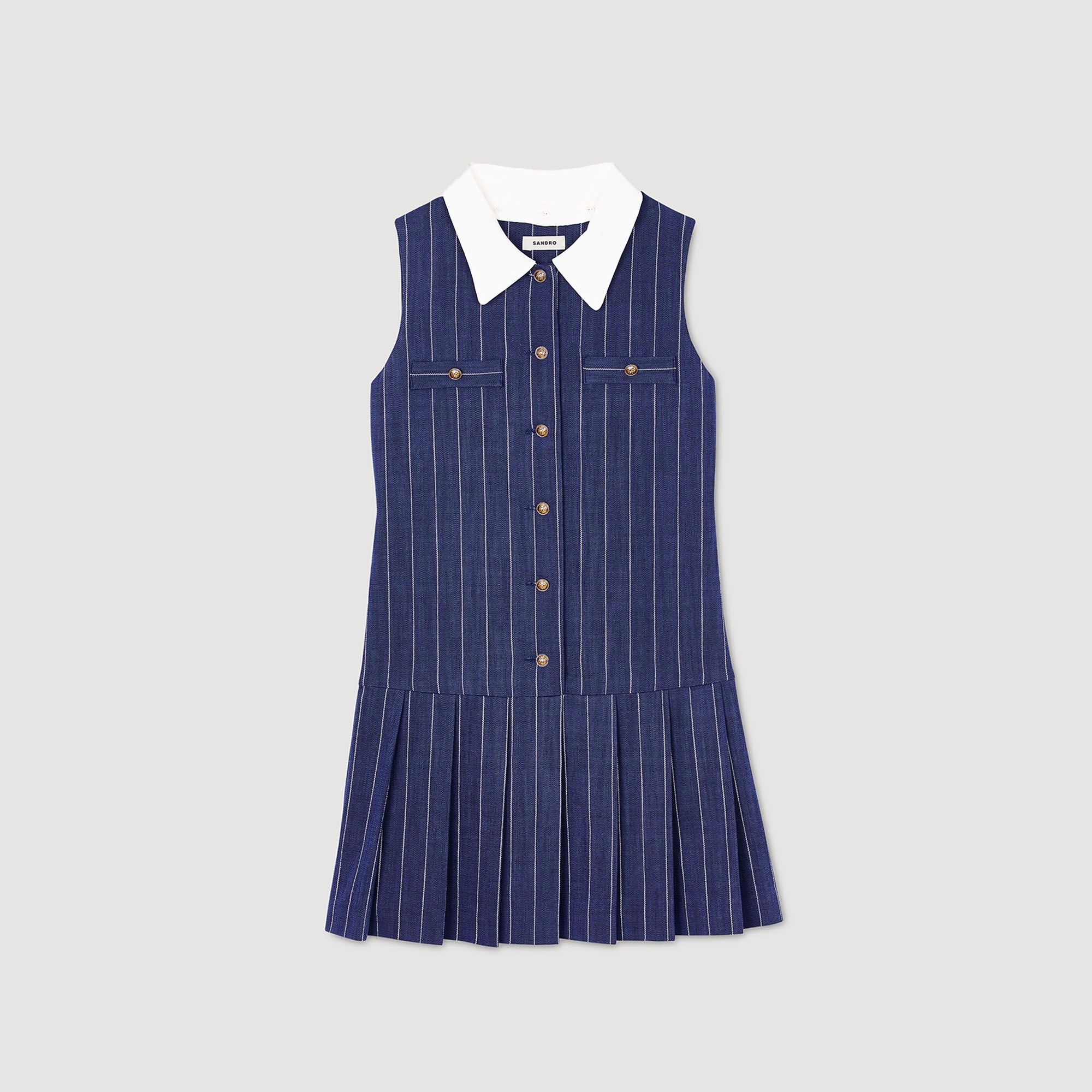Mini striped dress Navy / Ecru Sandro Women