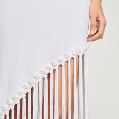Fringed crochet dress White Sandro Women