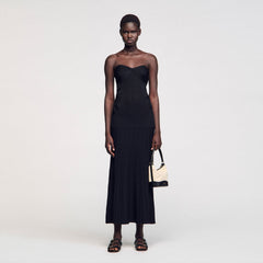 Bustier knit dress Black Sandro Women