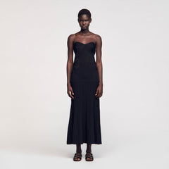 Bustier knit dress Black Sandro Women