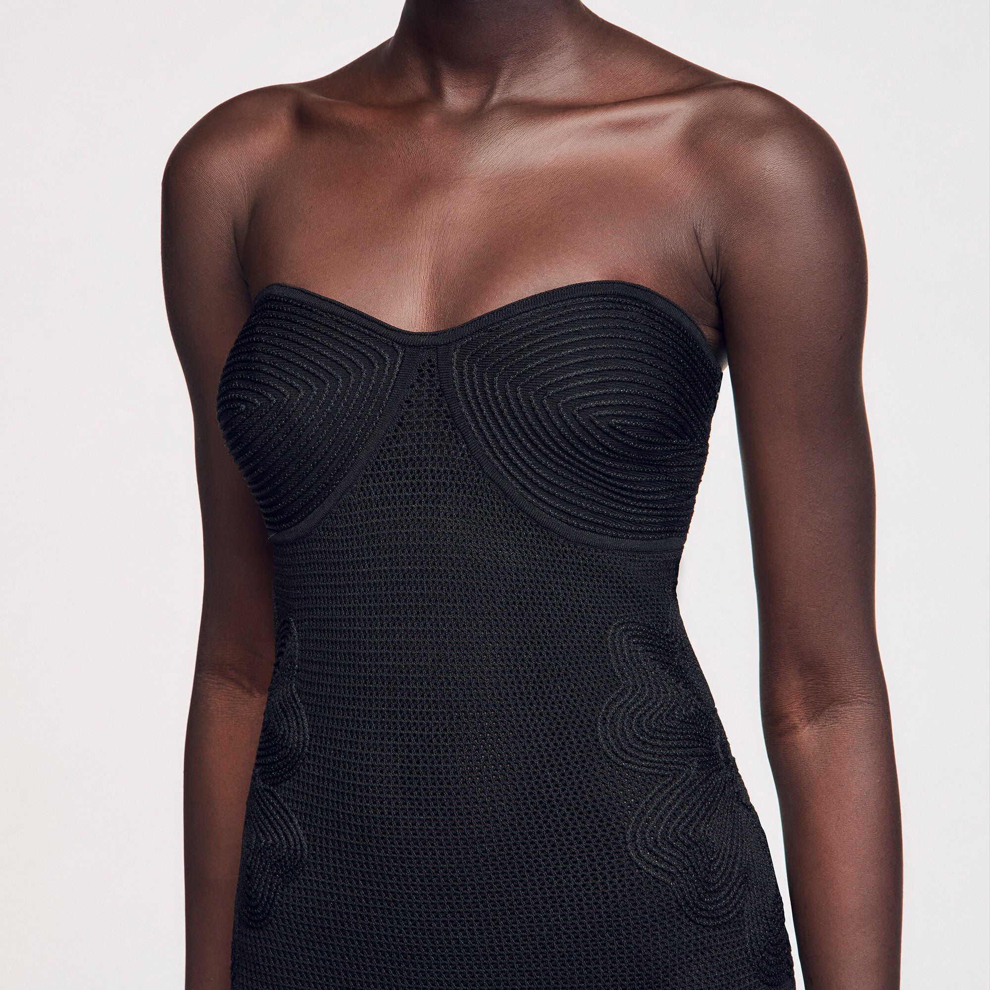 Bustier knit dress Black Sandro Women