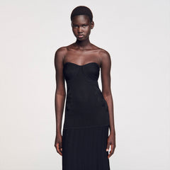 Bustier knit dress Black Sandro Women