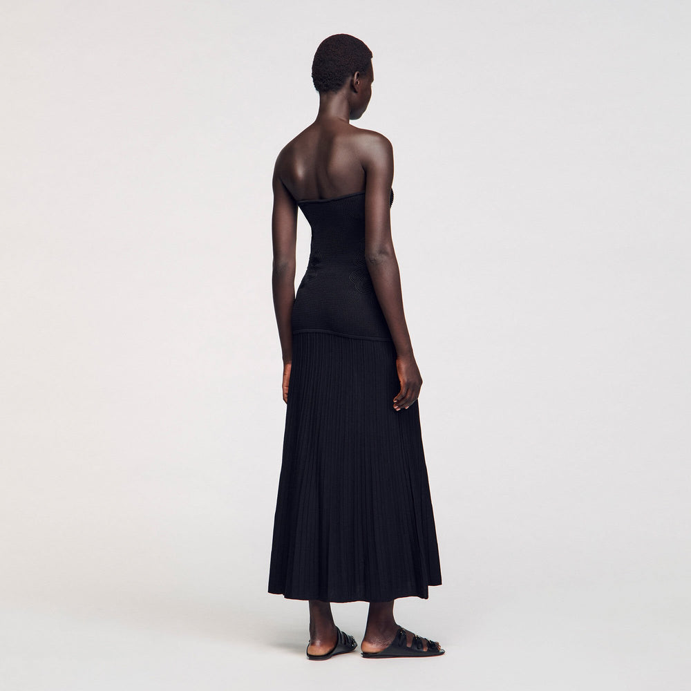 Bustier knit dress Black Sandro Women