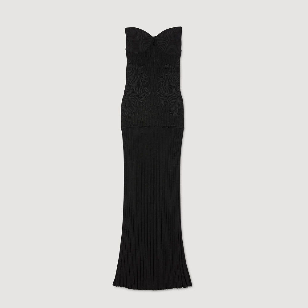 Bustier knit dress Black Sandro Women