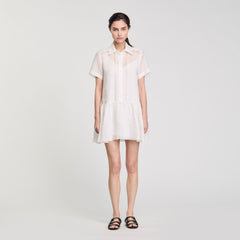 Mini dress with lace details White Sandro Women