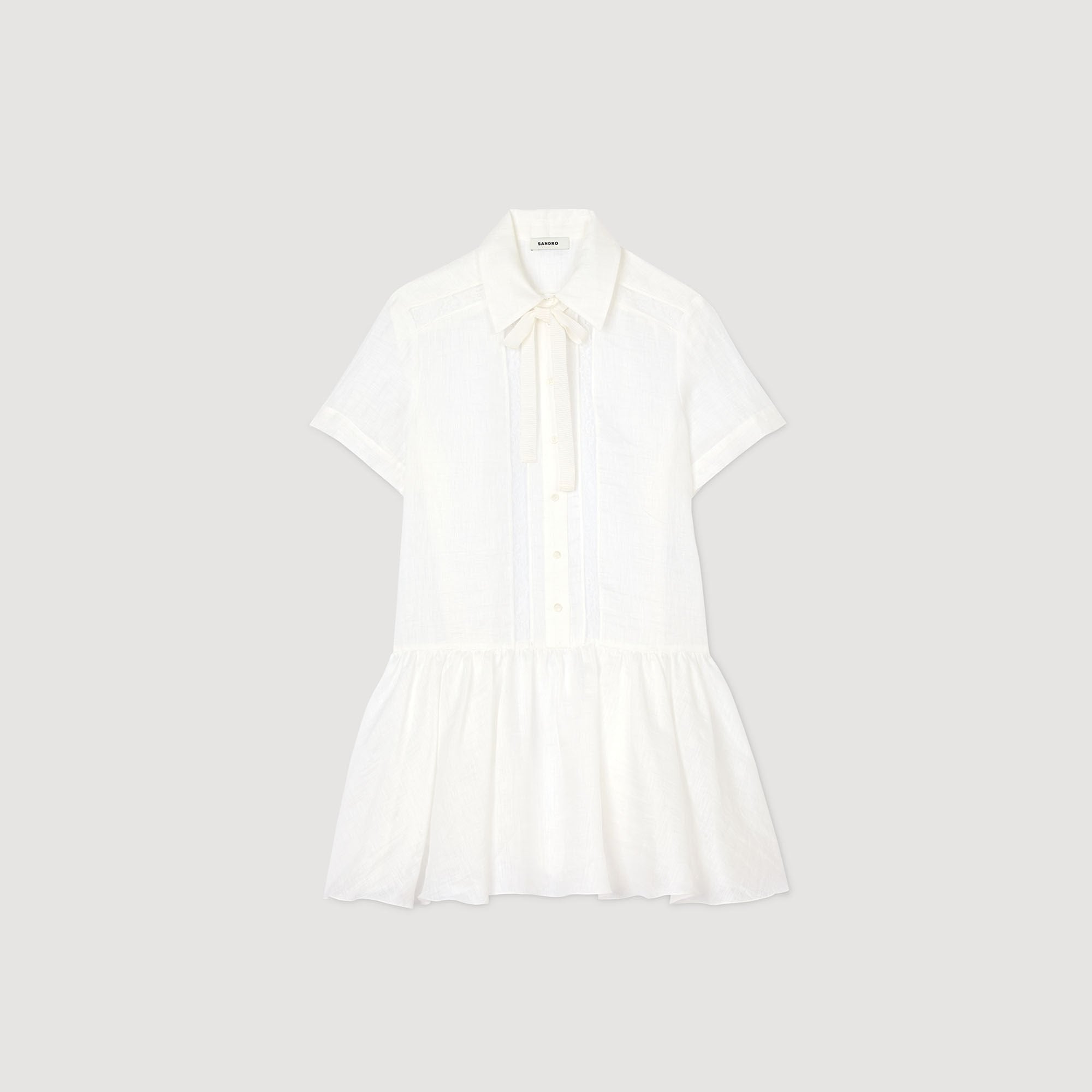 Mini dress with lace details White Sandro Women