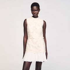 Mini guipure dress Ecru Sandro Women