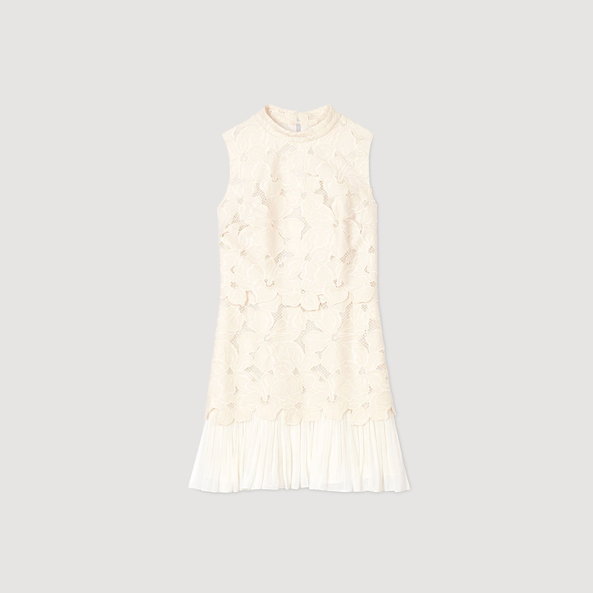 Mini guipure dress Ecru Sandro Women