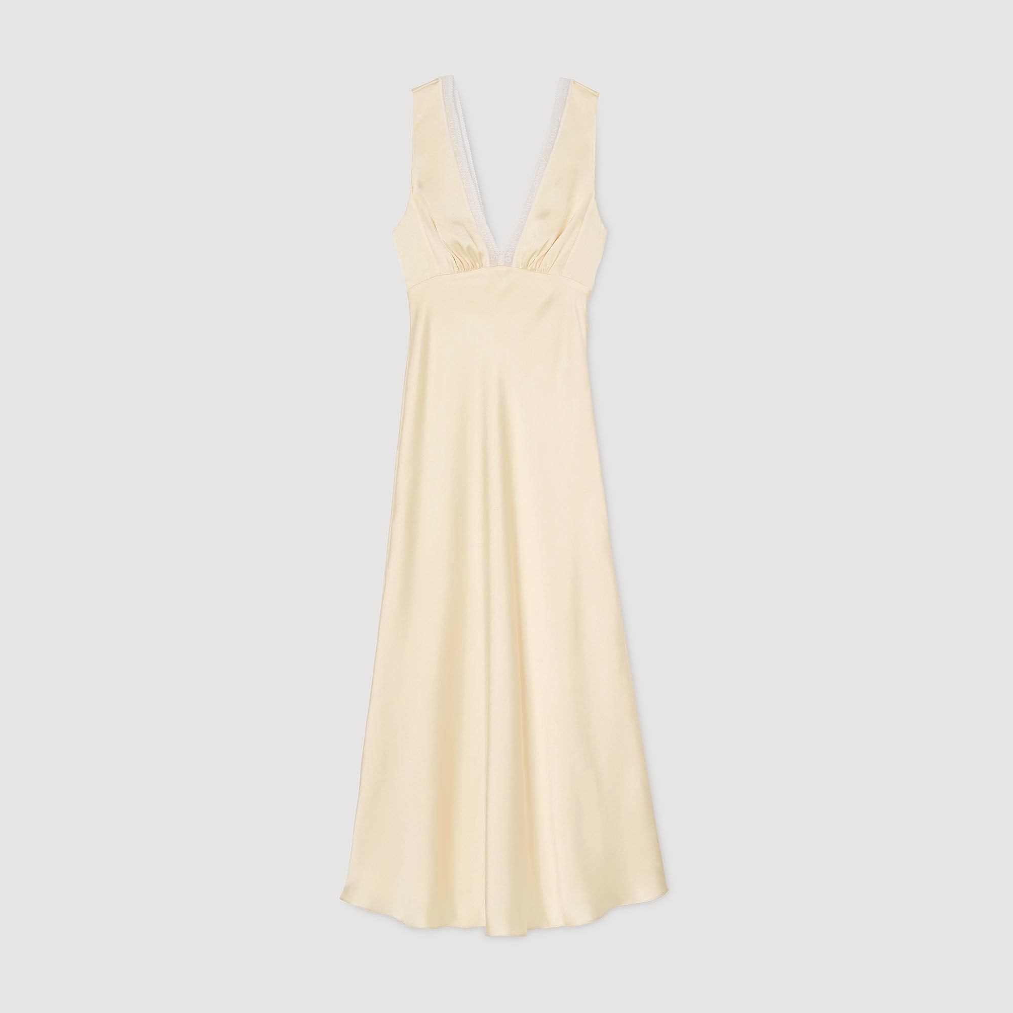Satin-effect maxi dress Yellow Sandro Women