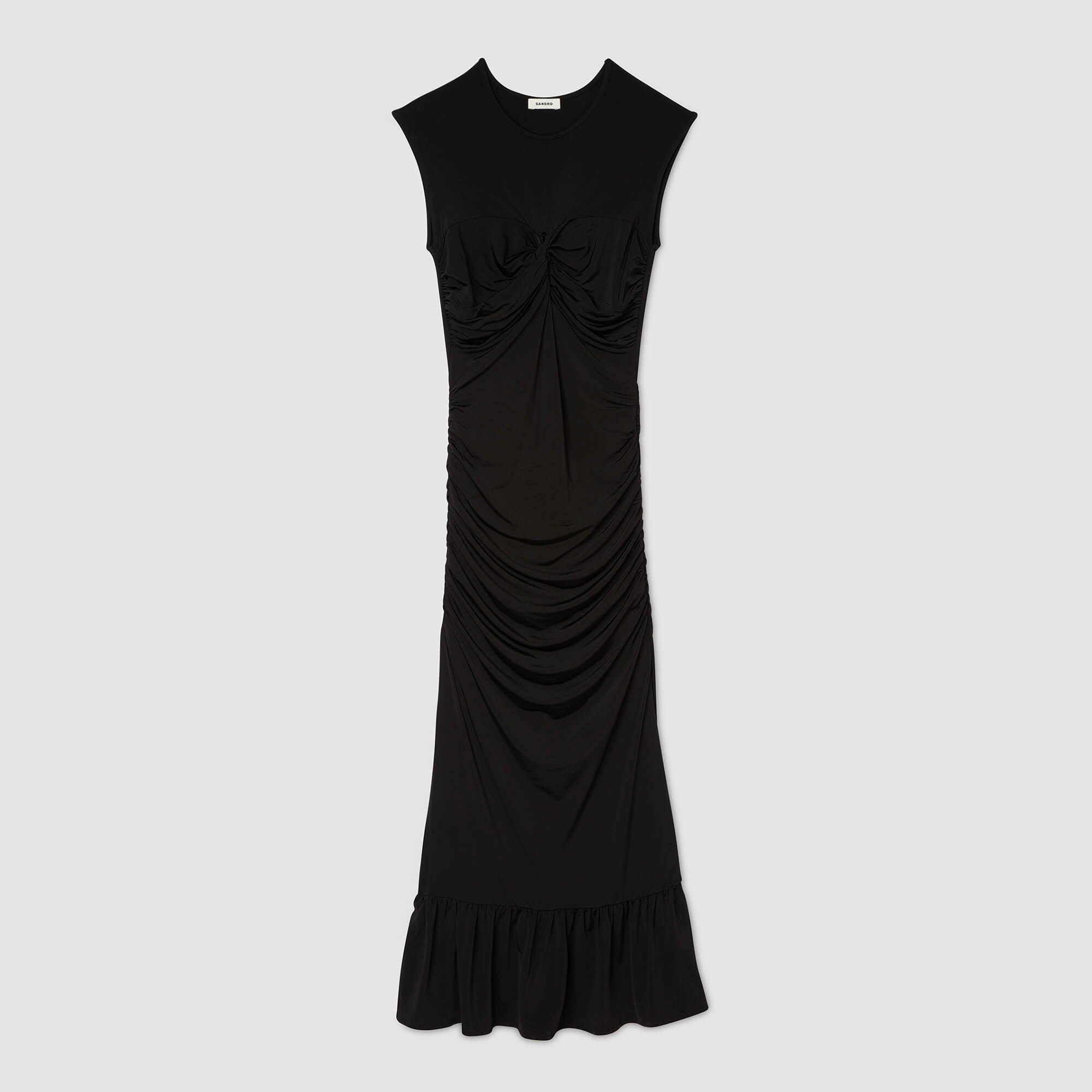 Draped maxi dress Black Sandro Women