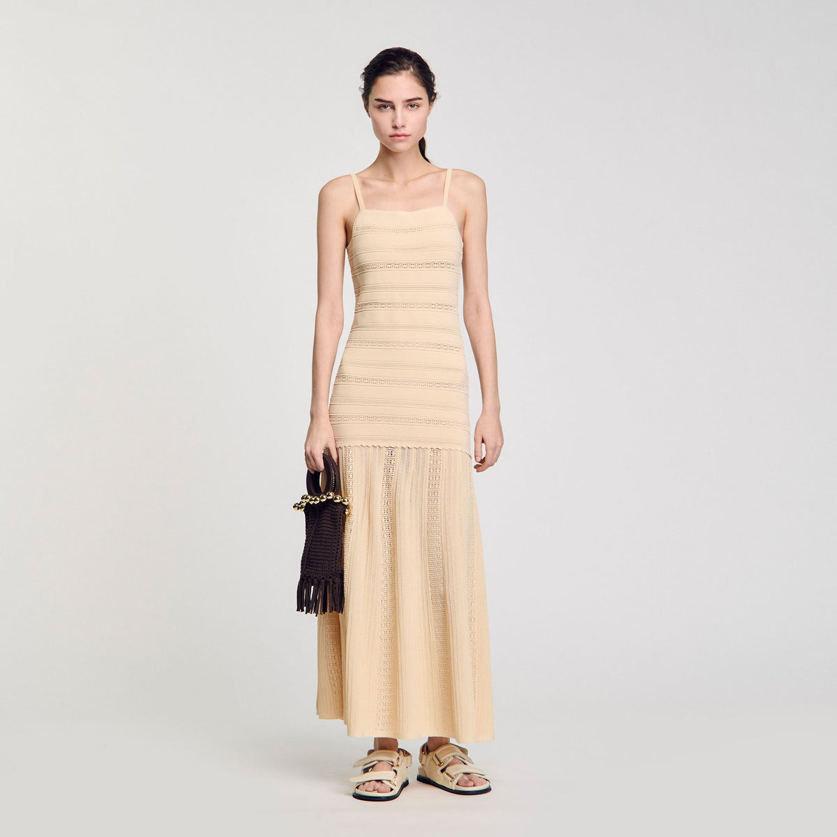 Knit maxi dress Vanilla Sandro Women