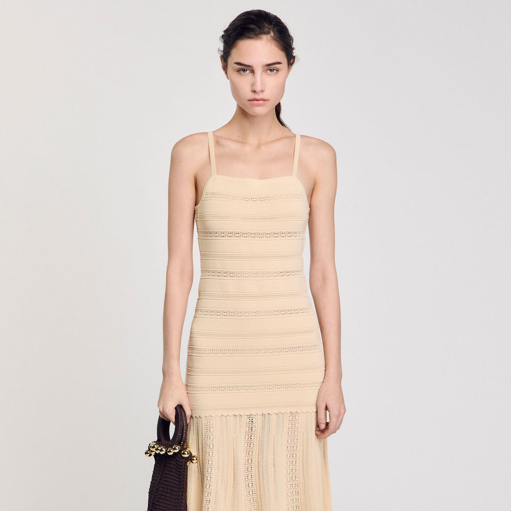 Knit maxi dress Vanilla Sandro Women