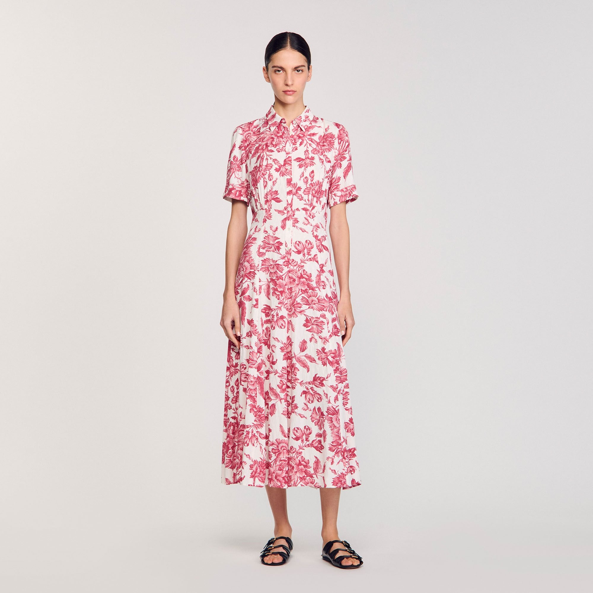 Floral patterned maxi dress White / Red Sandro Women