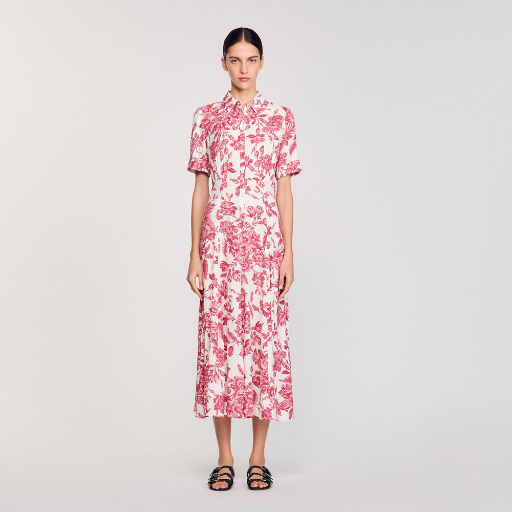 Floral patterned maxi dress White / Red Sandro Women