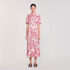 Floral patterned maxi dress White / Red Sandro Women