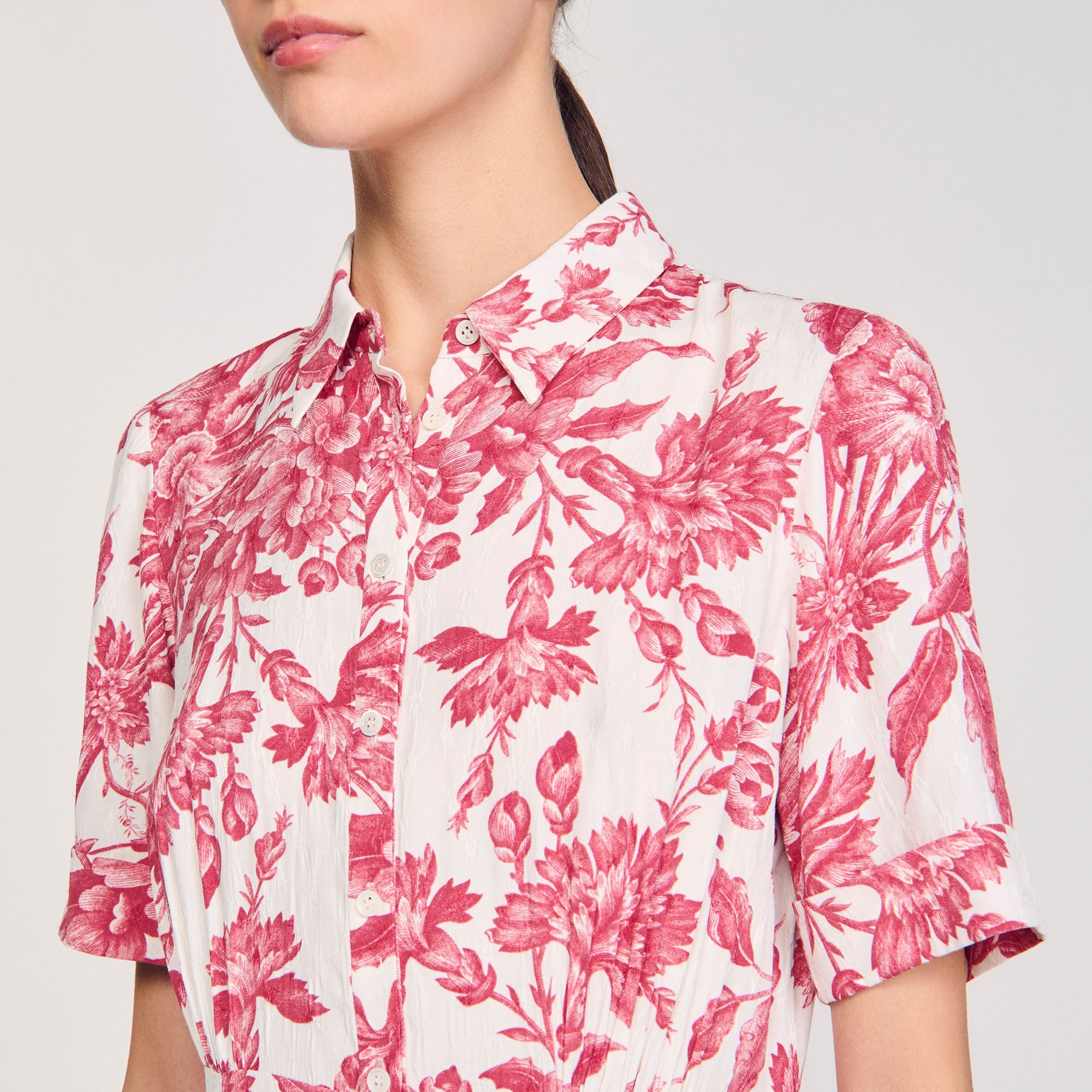 Floral patterned maxi dress White / Red Sandro Women