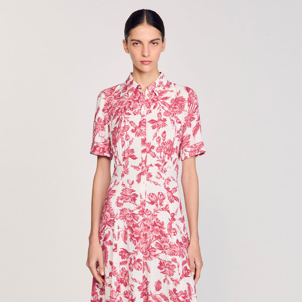 Floral patterned maxi dress White / Red Sandro Women