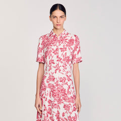 Floral patterned maxi dress White / Red Sandro Women