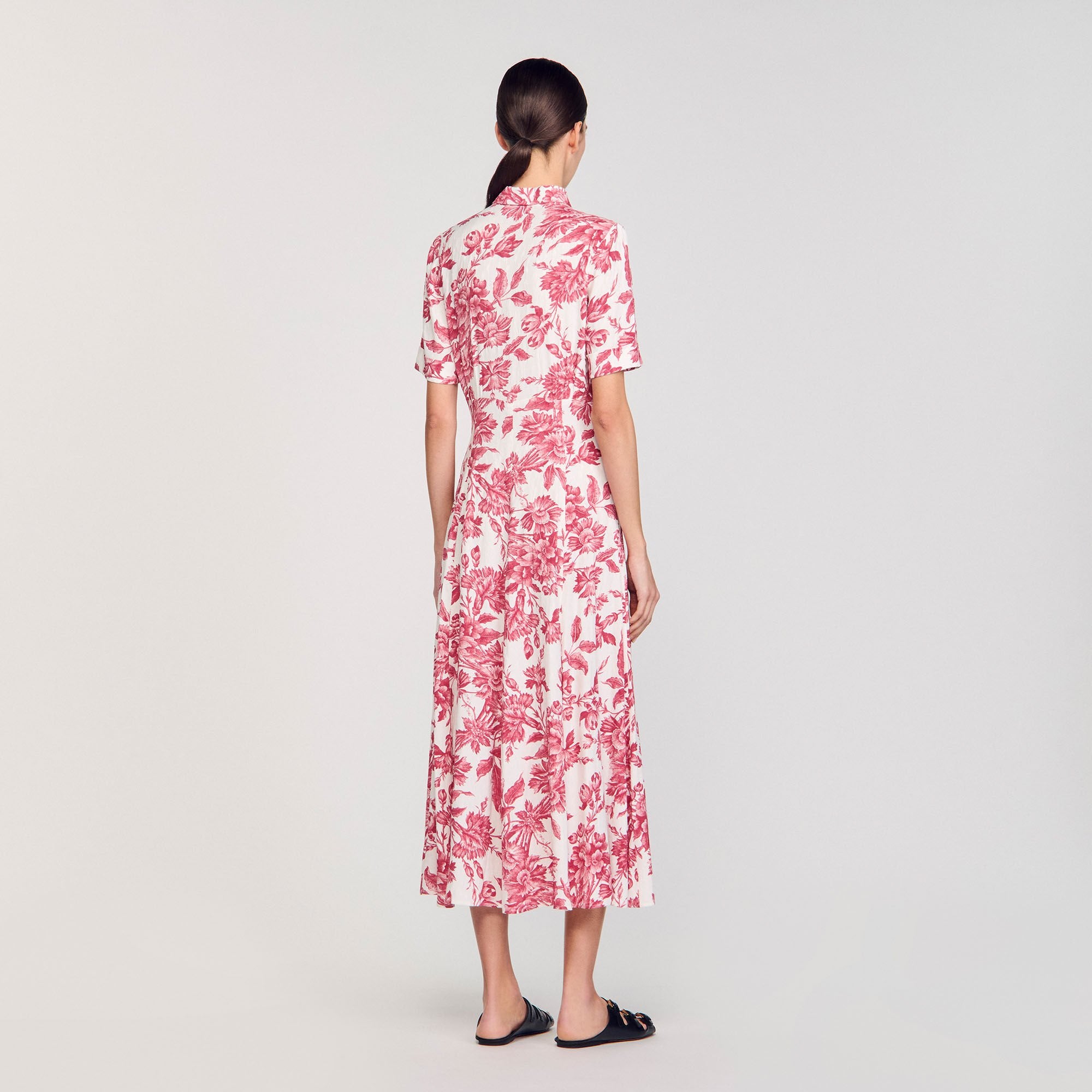 Floral patterned maxi dress White / Red Sandro Women