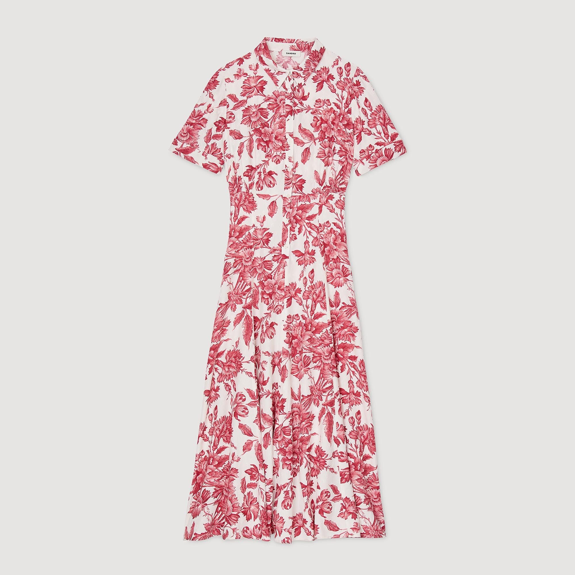 Floral patterned maxi dress White / Red Sandro Women