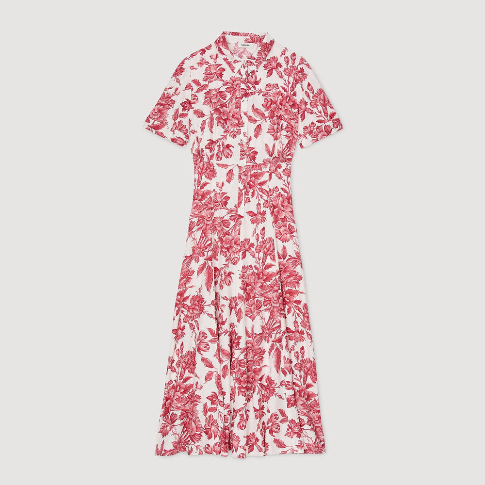 Floral patterned maxi dress White / Red Sandro Women