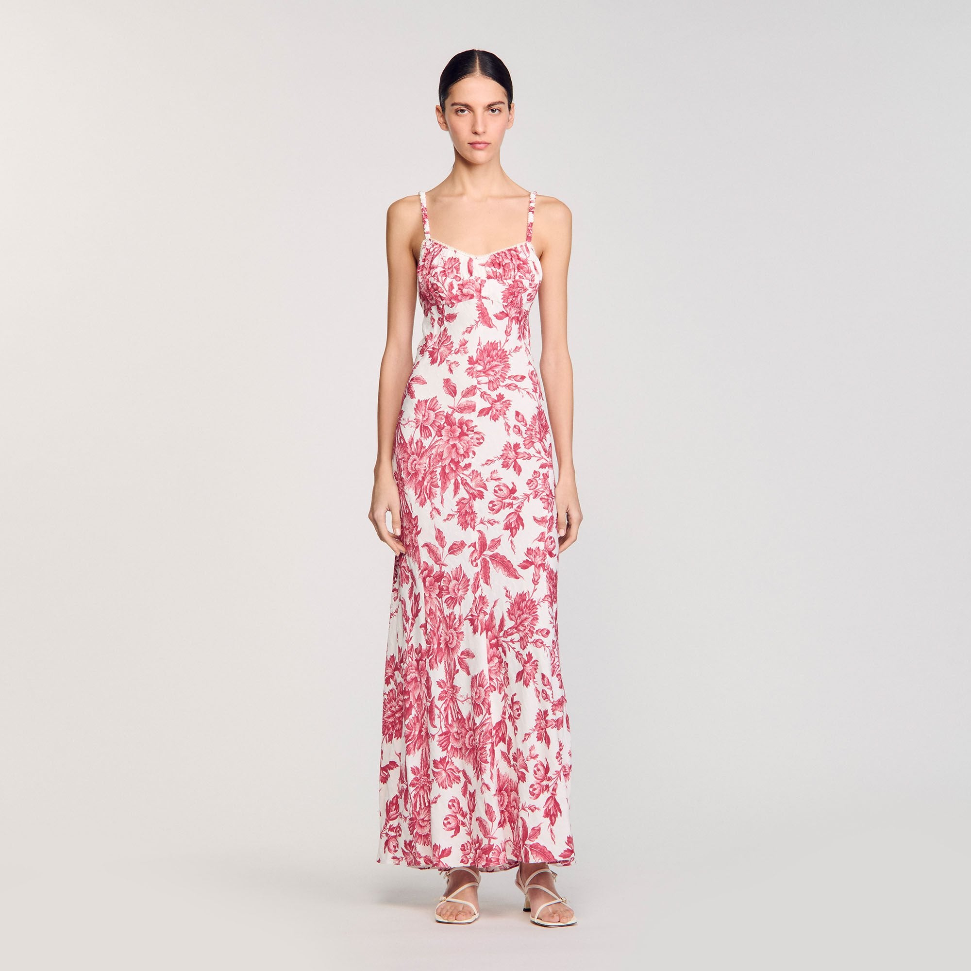 Floral print maxi dress White / Red Sandro Women