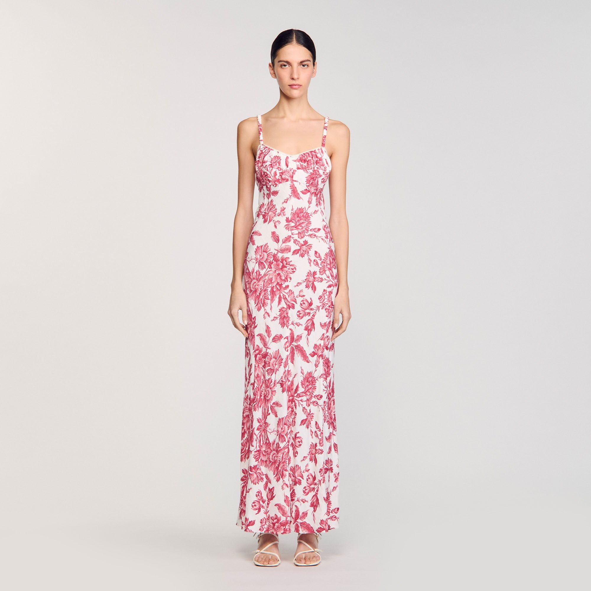 Floral print maxi dress White / Red Sandro Women