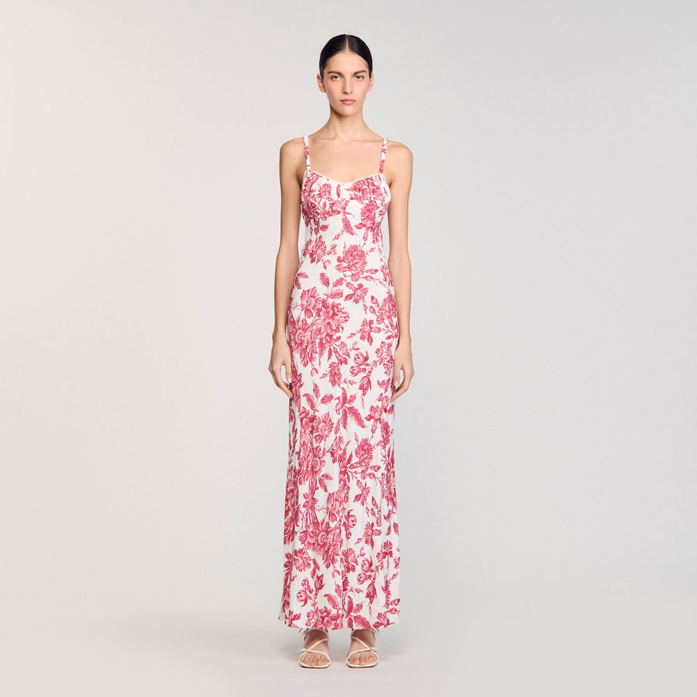 Floral print maxi dress White / Red Sandro Women