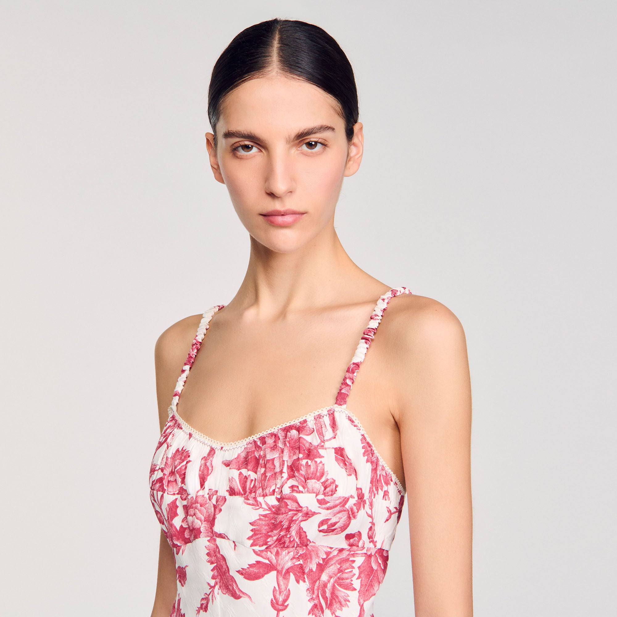 Floral print maxi dress White / Red Sandro Women