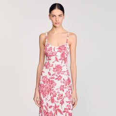 Floral print maxi dress White / Red Sandro Women