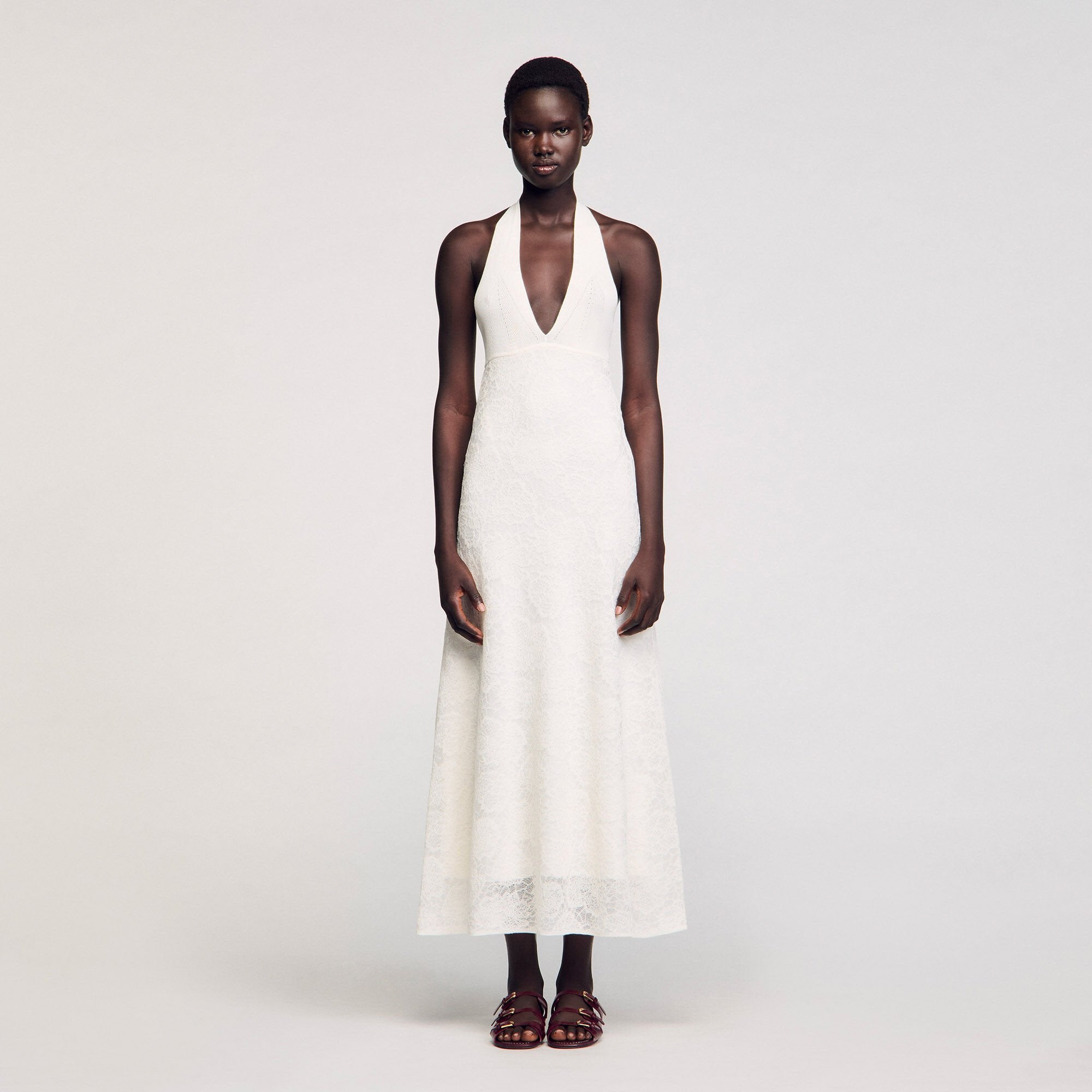 Maxi knit dress White Sandro Women