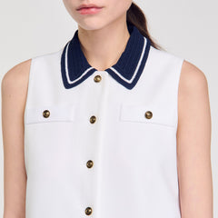 Mini dress with contrasting collar White Sandro Women