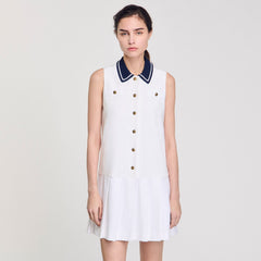 Mini dress with contrasting collar White Sandro Women