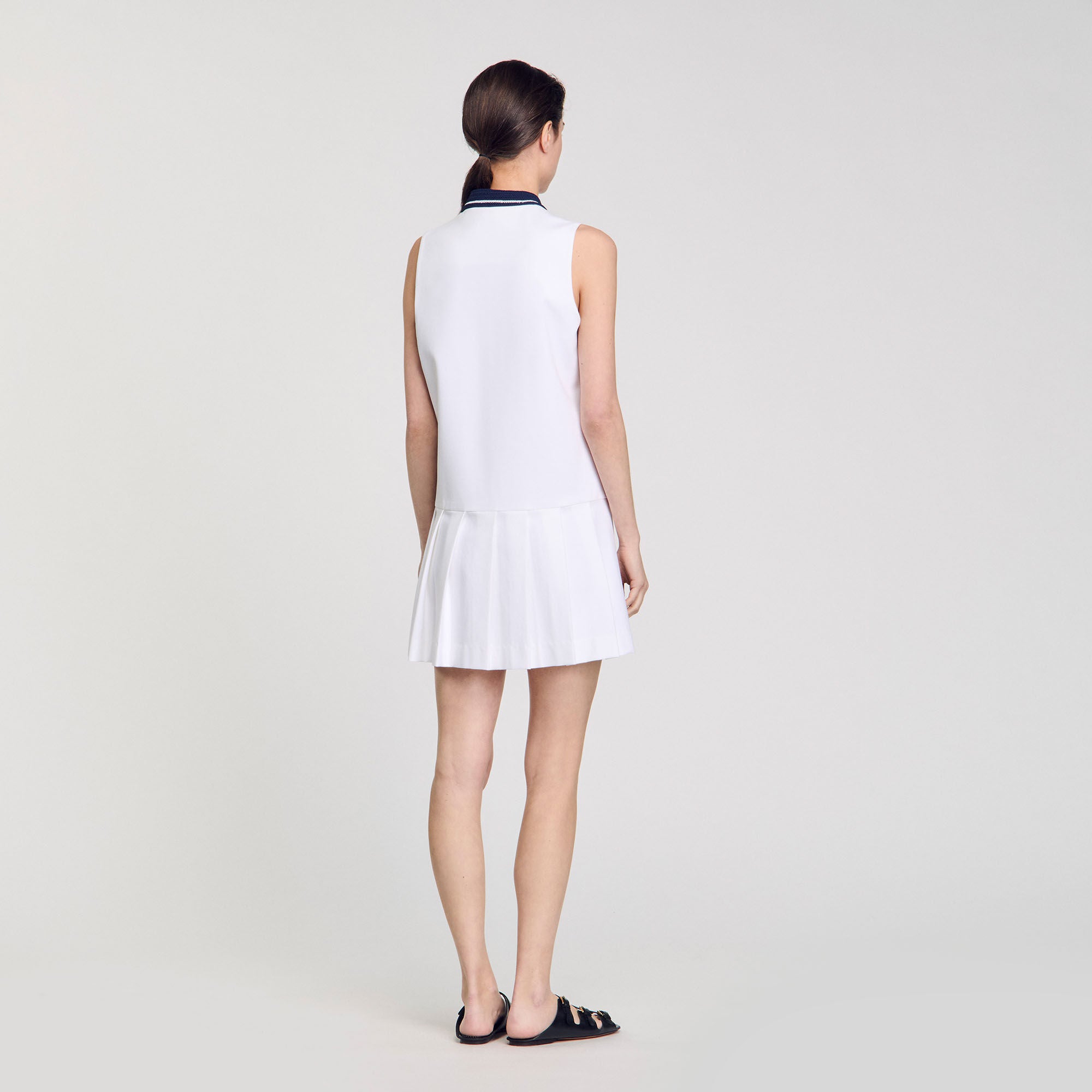 Mini dress with contrasting collar White Sandro Women